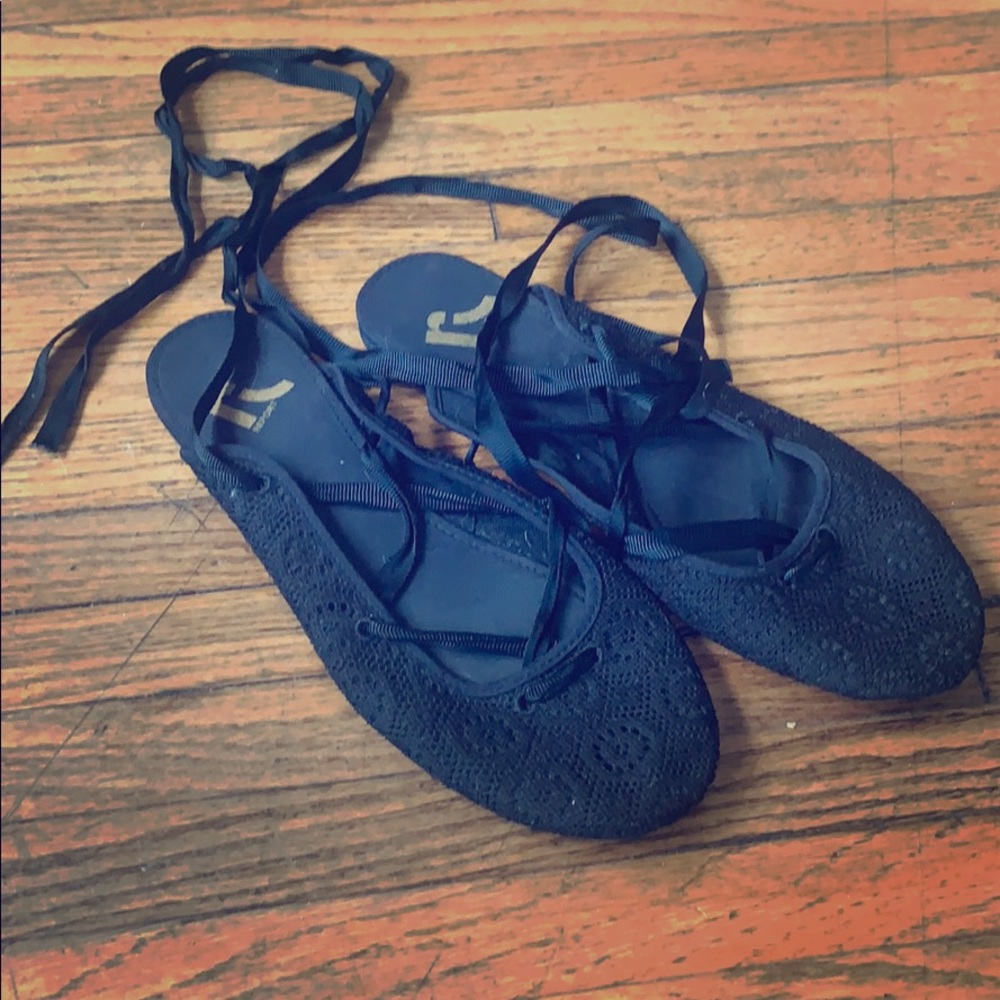 Report lace up ballet flats